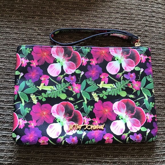 NWOT Betsey Johnson “Choose Kindness” Botanical Floral Zippered Pouch - Picture 4 of 4